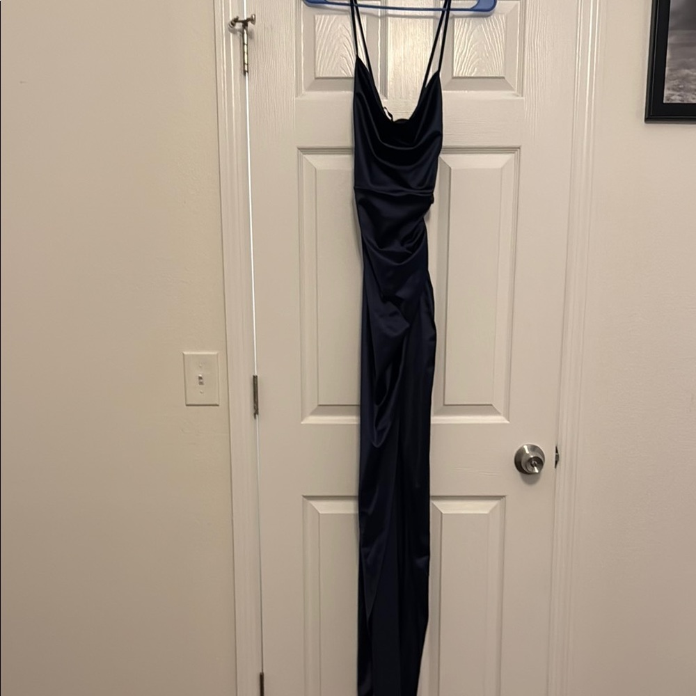 Windsor Midnight Blue Satin Dress